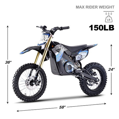 MotoTec 48v/13Ah 1800w Pro Electric Dirt Bike