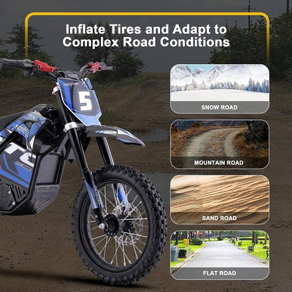 MotoTec 60V/15.6Ah 2000W Pro Off-Road Electric Dirt Bike (HP115E)