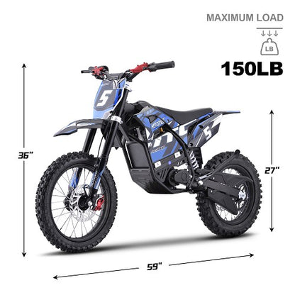 MotoTec 60V/15.6Ah 2000W Pro Off-Road Electric Dirt Bike