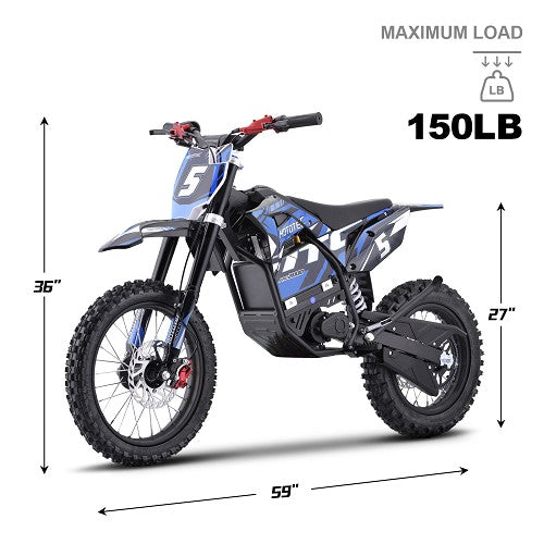 MotoTec 60V/15.6Ah 2000W Pro Off-Road Electric Dirt Bike (HP115E)