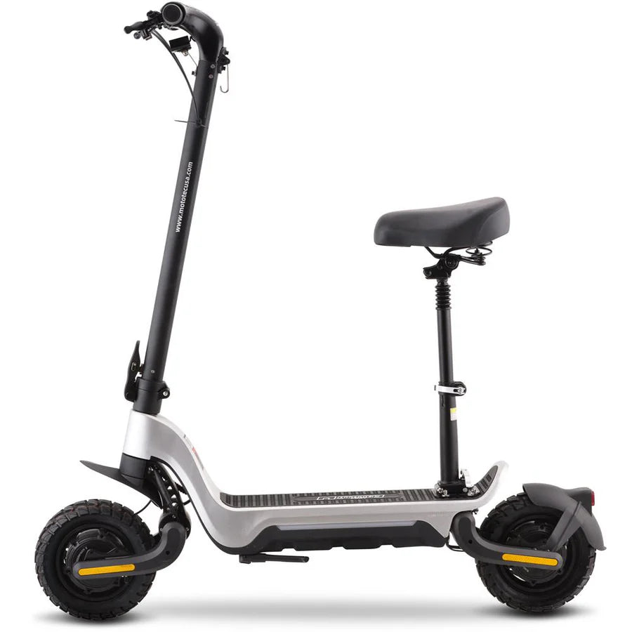 MotoTec Fury 48V/18Ah 1000W Lithium Electric Scooter Silver