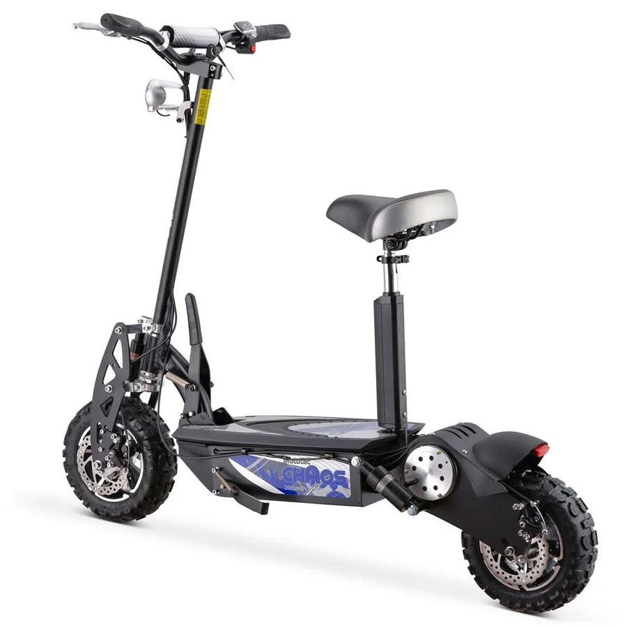MotoTec Chaos 60V/15Ah 2000W Lithium Electric Scooter Black