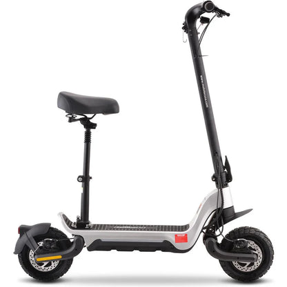 MotoTec Fury 48V/18Ah 1000W Lithium Electric Scooter Silver