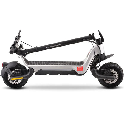 MotoTec Fury 48V/18Ah 1000W Lithium Electric Scooter Silver