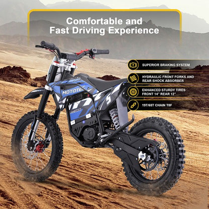 MotoTec 60V/15.6Ah 2000W Pro Off-Road Electric Dirt Bike (HP115E)