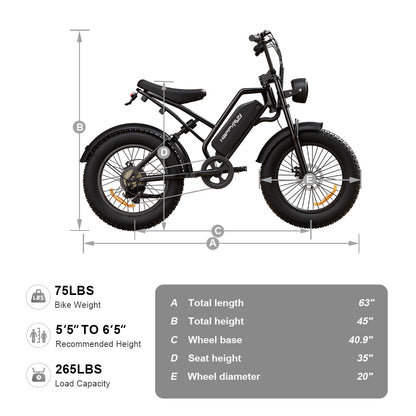 Electric Dirt Bike Cargo Black City E-bike For Sale Tank G50